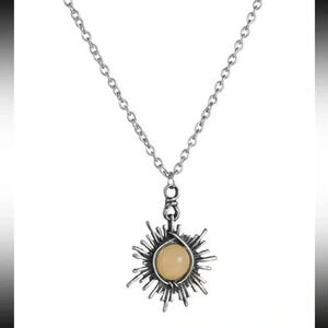Silver Sun Pendant Necklace